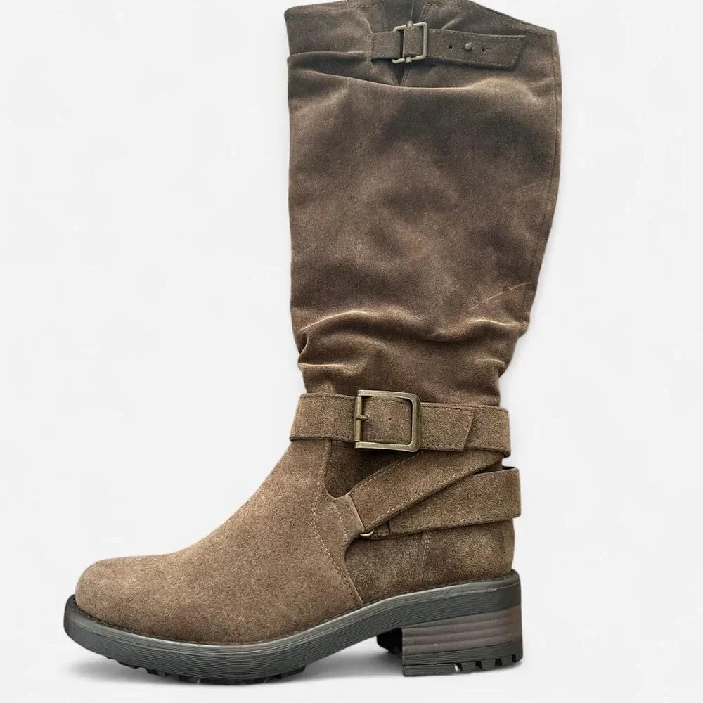 Brown suede like Slouchy y2k style Knee High Boots – Y2K Indie Cowgirl rave 6.5